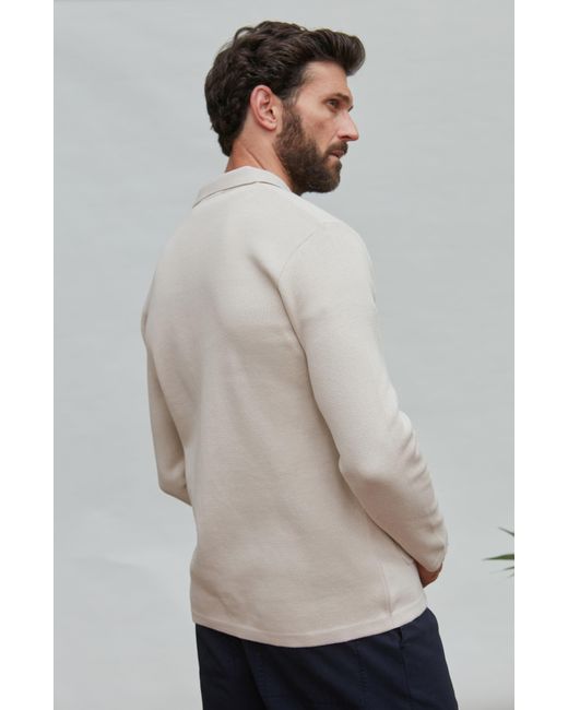 Paul James Knitwear Natural Neutrals Midweight Cotton Benjamin Work Shirt for men