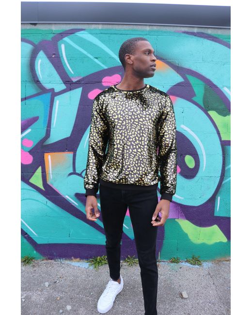 Any Old Iron Multicolor S Leopard Sequin Sweatshirt for men