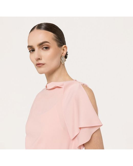 Nissa Pink A-Line Crepe Dress
