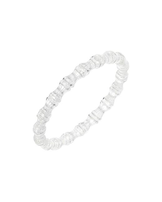 Gold & Honey White Neutrals Bamboo Lucite Slip On Bangle Bracelet