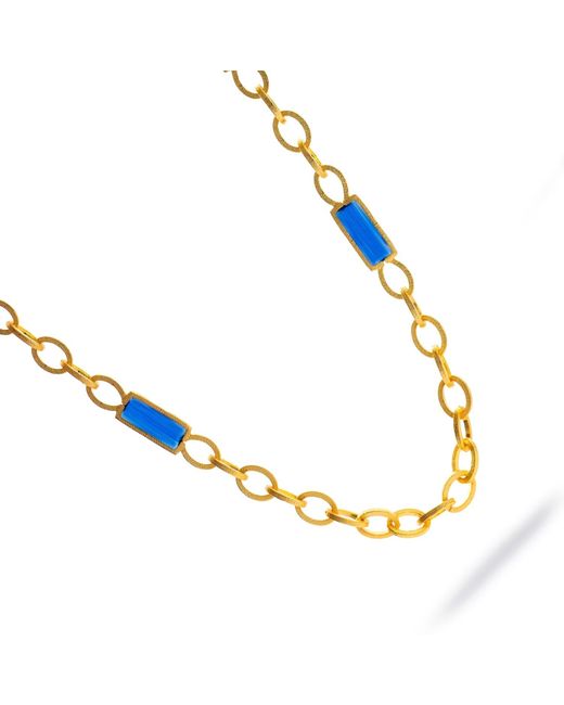 Ebru Jewelry Metallic Versatile Glow Cat Eye Long Necklace