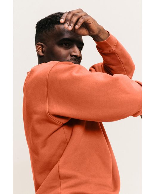 Ocio Leisurewear Orange Oversized Crewneck for men