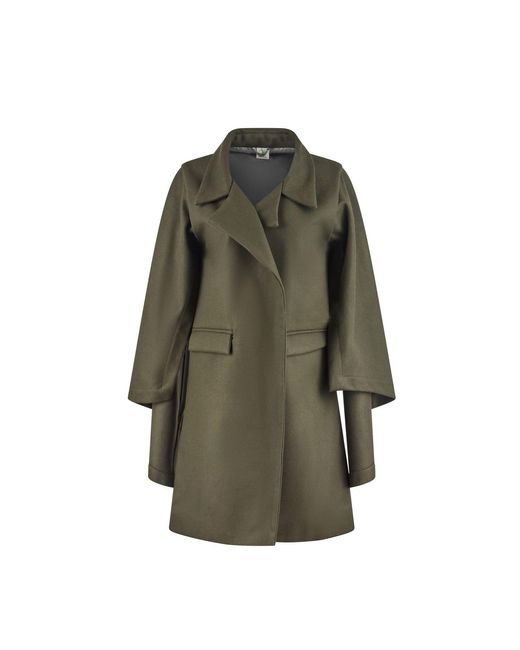NUMBAT Green Edith Cashmere Coat With Cloak Sleeves