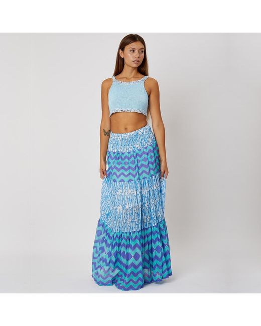 Casa Atelier by Ferdinando Fusco Blue Poseidon Maxi Skirt
