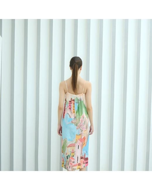 DHARA SHETH DUBAI White La Riviera Spaghetti Strap Midi Dress