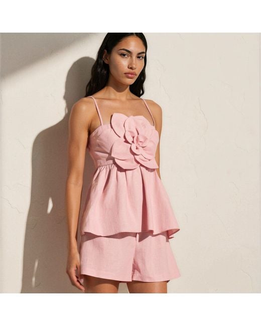 Yumi Kim Pink Piko Linen Short