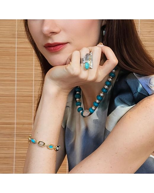 Farra White Amazonite Stone Setting Platinum Statement Ring
