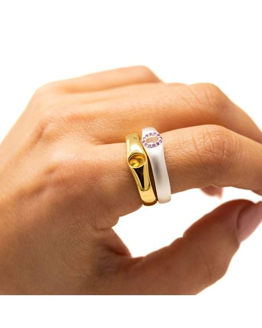 NASI SILVER White Rebirth Ring- Amethyst