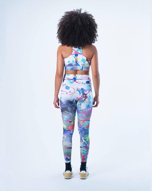 Lilia Munn Blue High Waisted Leggings –