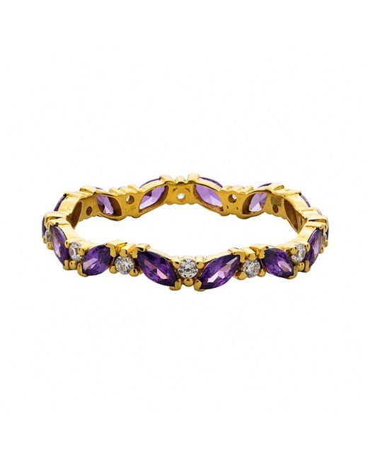 Belinda Jewelz Metallic Amethyst Marquise Birthstone Infinity Ring