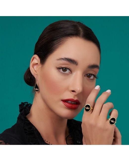 Myrto Katramadou Jewellery Metallic Queen Bee Ruby Hook Earrings