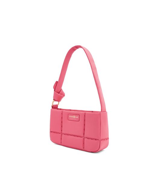 Orange Cube Pink Square Stitch Cushion Shoulder Bag