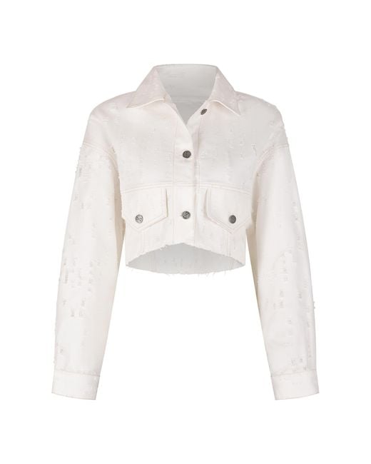 Clothes by Locker Room White Cropped Denim Jacket