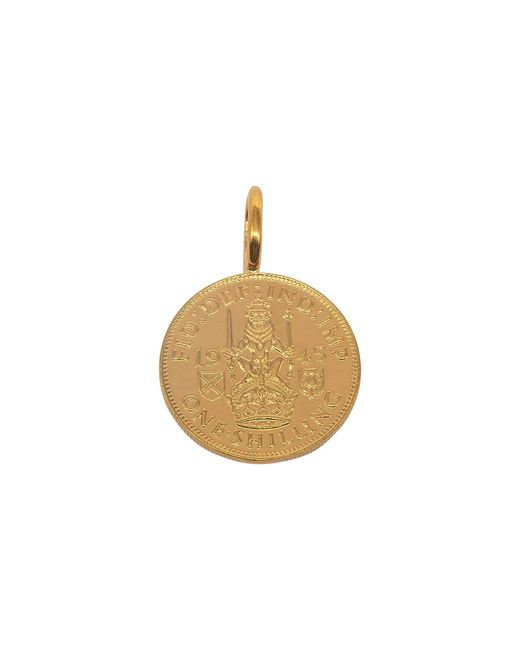 Katie Mullally Metallic Scottish Shilling Coin Charm & Chain for men