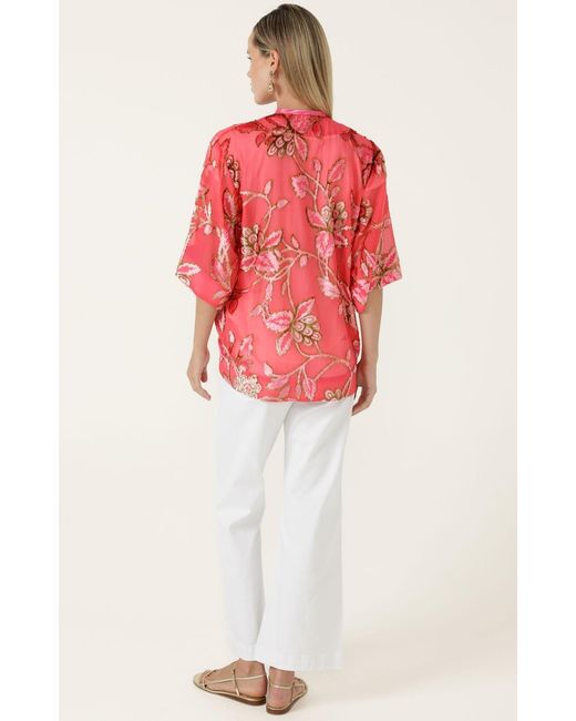 SACHA DRAKE Red Blossom Kimono