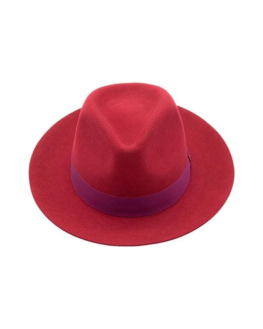 DORIA 1905 Red Burgundy Lapin Felt Drop Hat