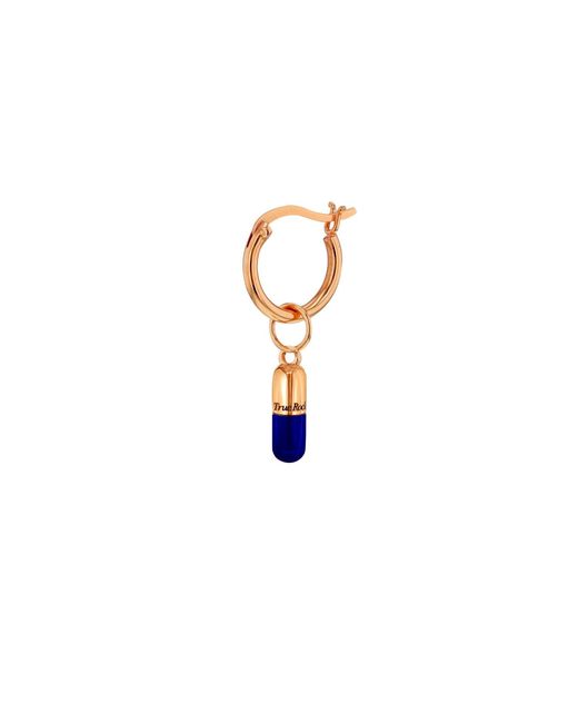 True Rocks White Rose Midnight & 18Kt Rose Plated Mini Pill Charm On Rose Hoop for men