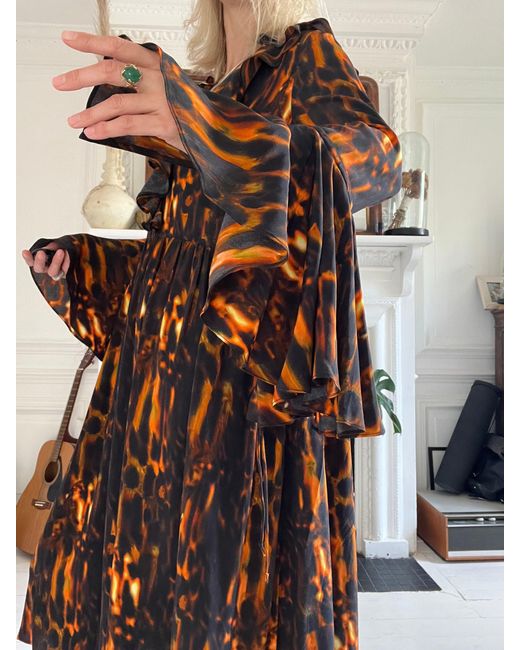 Klements Brown Morhav Silk Dress