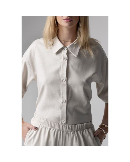 Oh!Zuza Gray Neutrals Meryl Linen Viscose Pyjama Set Wide Trousers