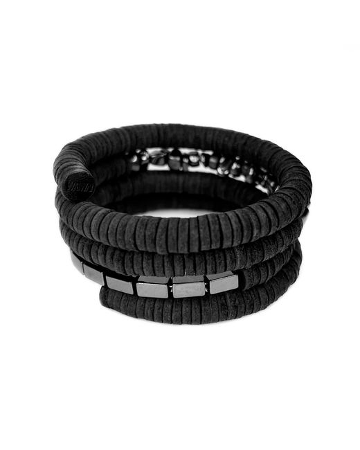 WAIWAI Black Continuous Coil Hematite Cuff