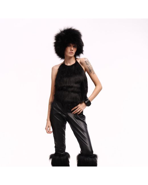 Serotoninn Black Faux Fur Hat