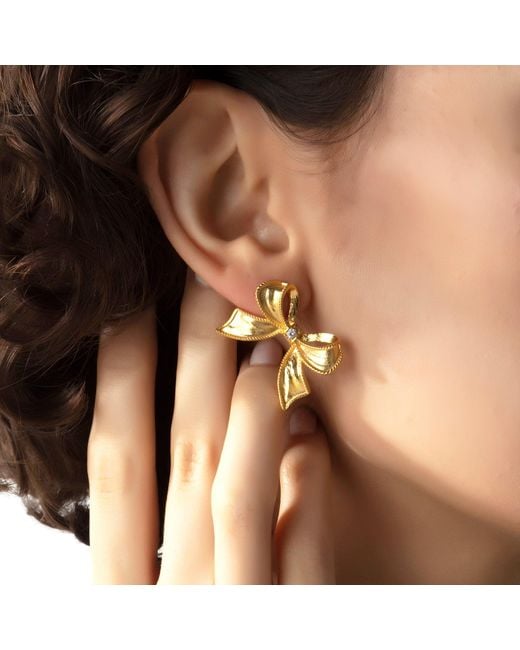 Milou Jewelry Metallic Bow Earrings