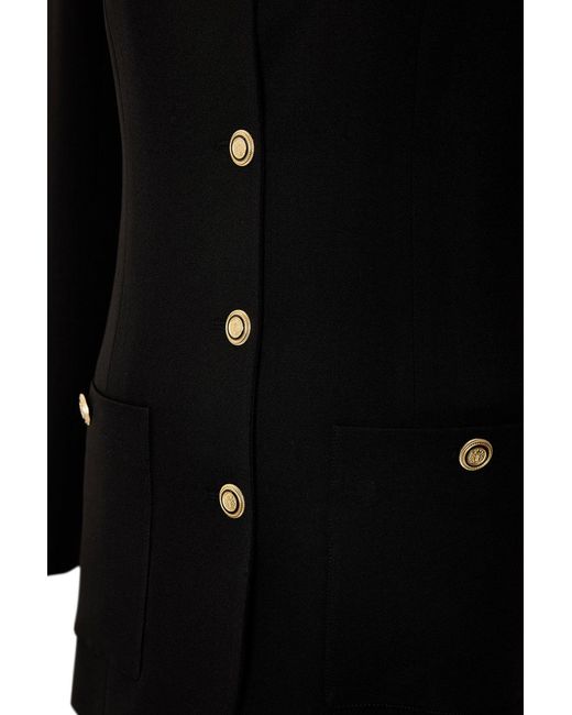 Exquise Black Structured Button Blazer Jacket