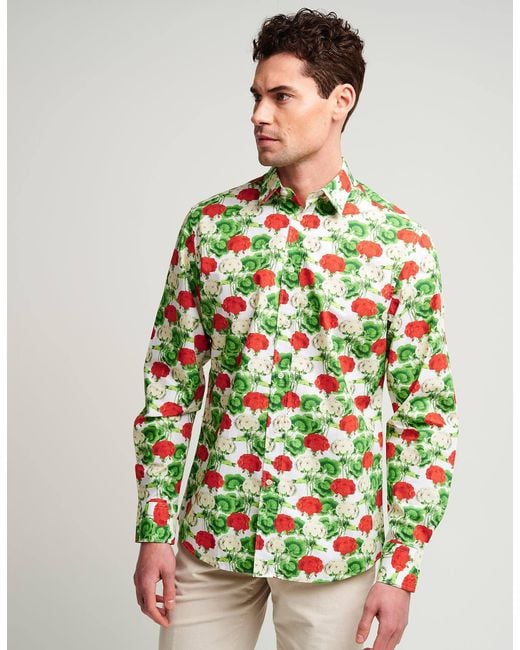 Gresham Blake Green Geraniums Shirt for men