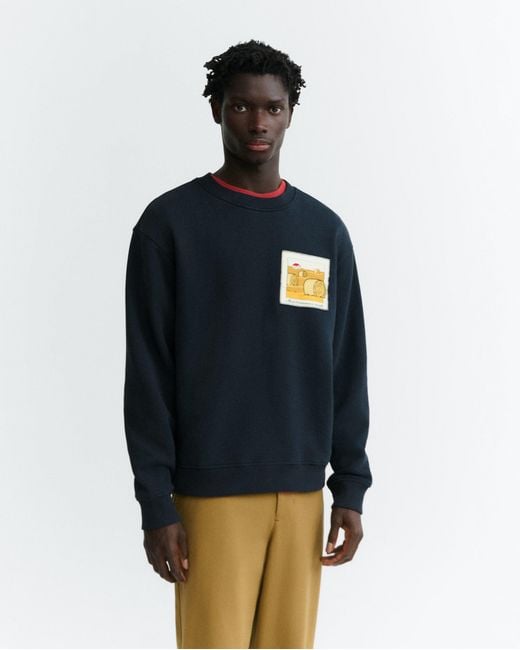 Thinking Mu Blue Straw Camp Leon Sweatshirt for men