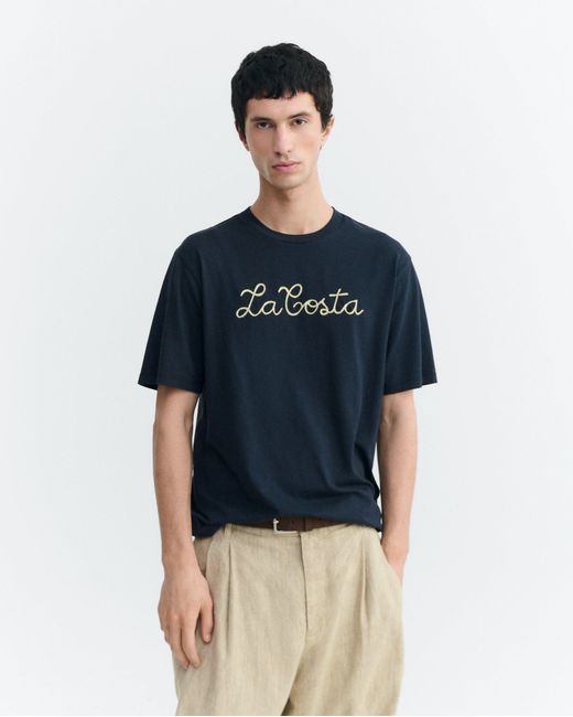 Thinking Mu Blue Zach Coast Hand-Embroidered T-Shirt
