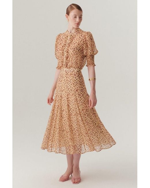 Exquise Natural Arianna Midi Skirt