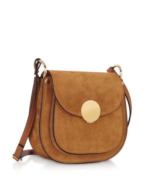 Le Parmentier Brown Agave Suede & Smooth Leather Shoulder Bag