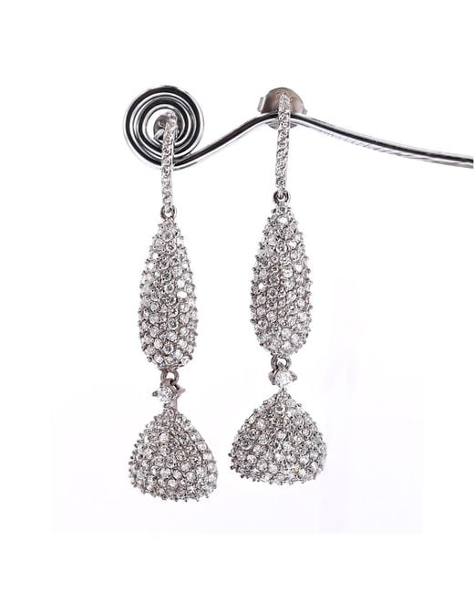 Mineralgems•Studio White Dangling Earrings With All Over Zirconia