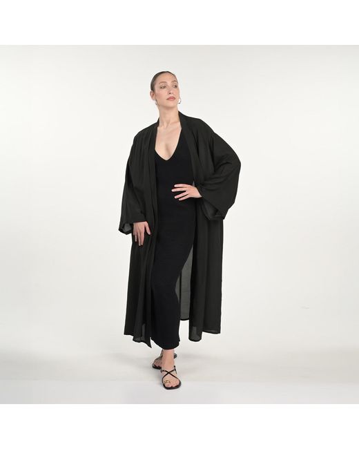 Soul Robe Silk&Soul Lily Of The Valley Silk Robe in Black | Lyst