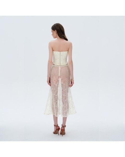 Elsava White Ivory Bloom Corset