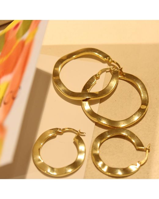 1610Istanbul Metallic Amorphous Minimal Hoop Earrings