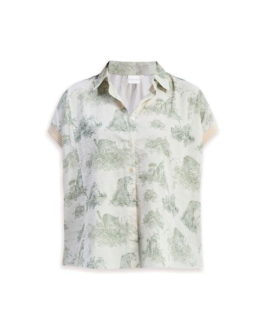 REISTOR Green Relaxed-Fit Button-Down Shirt