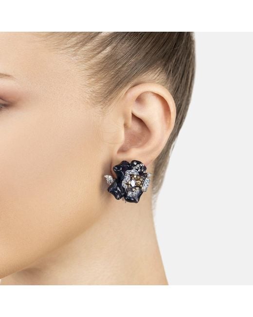 Latelita London Blue Rose Flower Stud Earrings