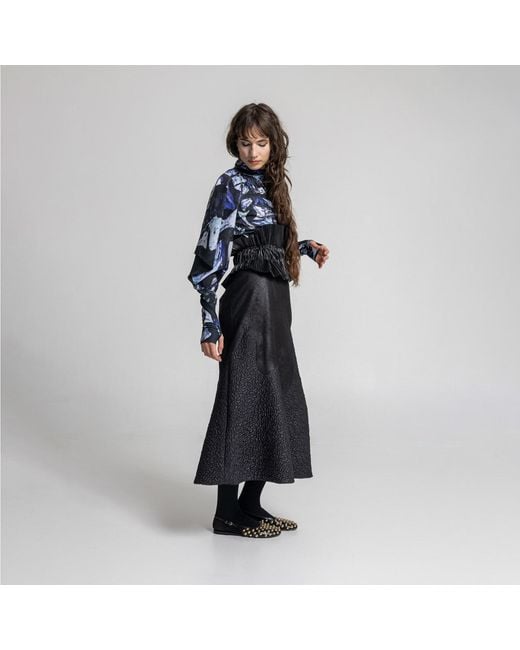 ARTISTA Blue Dark Crystal Printed Drape Top