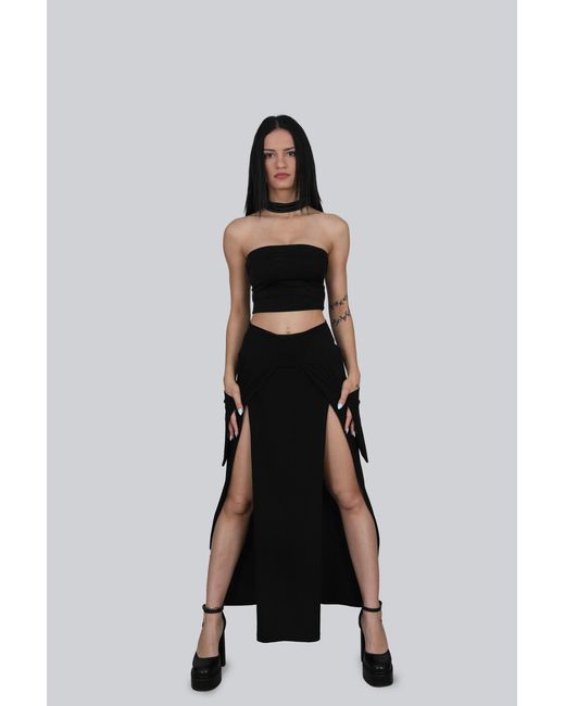 Yogi8Apparel Black Soft Armour Split Skirt