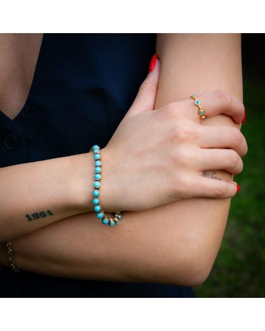 Ebru Jewelry Metallic Minimalist Stone & Stackable Adjustable Ring