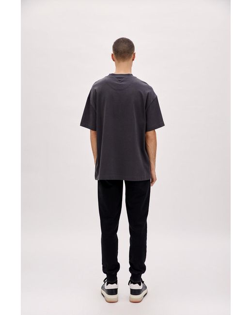 Pcfg Blue Oversized Tee With Emboss Detail for men