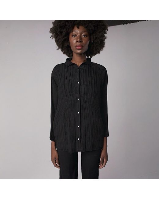 London Atelier Byproduct Blue Multi Way Pleated Blouse