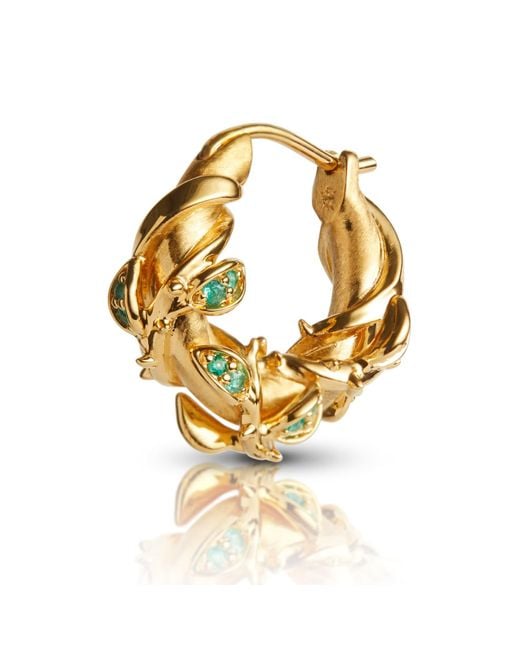 Kasun Metallic Enchanted Emerald Forest Hoop Earring