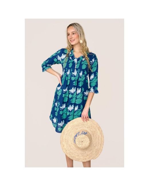 At Last Blue Annabel Cotton Tunic