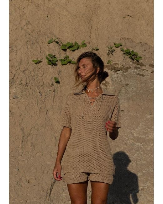 SALANIDA Natural Coco Lace Shorts Sand