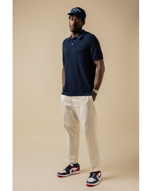 FELLA SWIM Blue Lionel Knitted Polo for men
