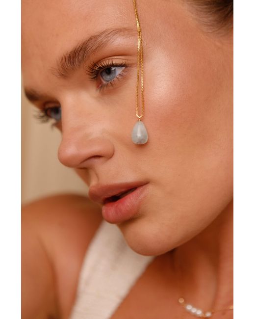 Katy Faye Metallic Neutrals March Aquamarine Necklace