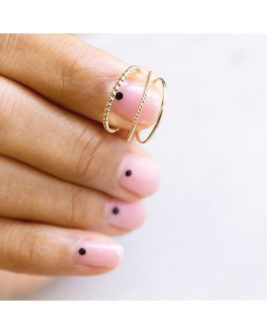 Maya Brenner Metallic Delicate Trio Stacking Rings