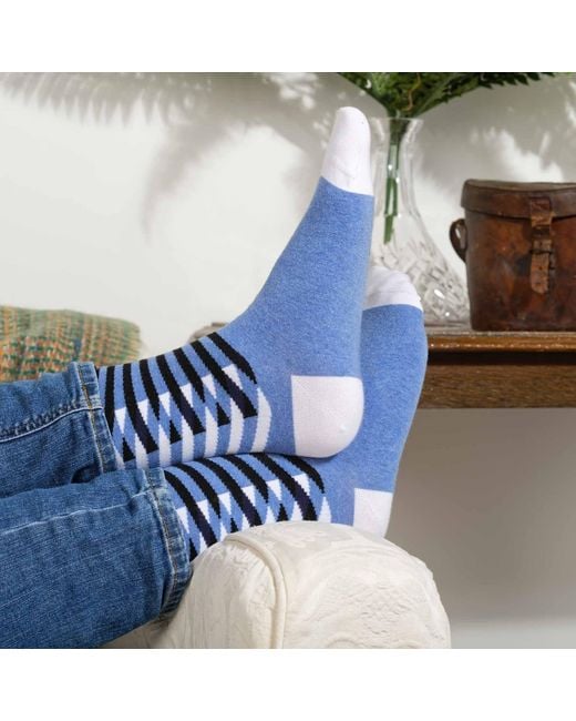Peper Harow - Made in England Blue Organic Socks Bundle – for men